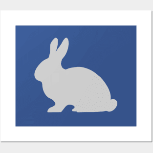 Bunny Rabbit Pattern in Grey Posters and Art